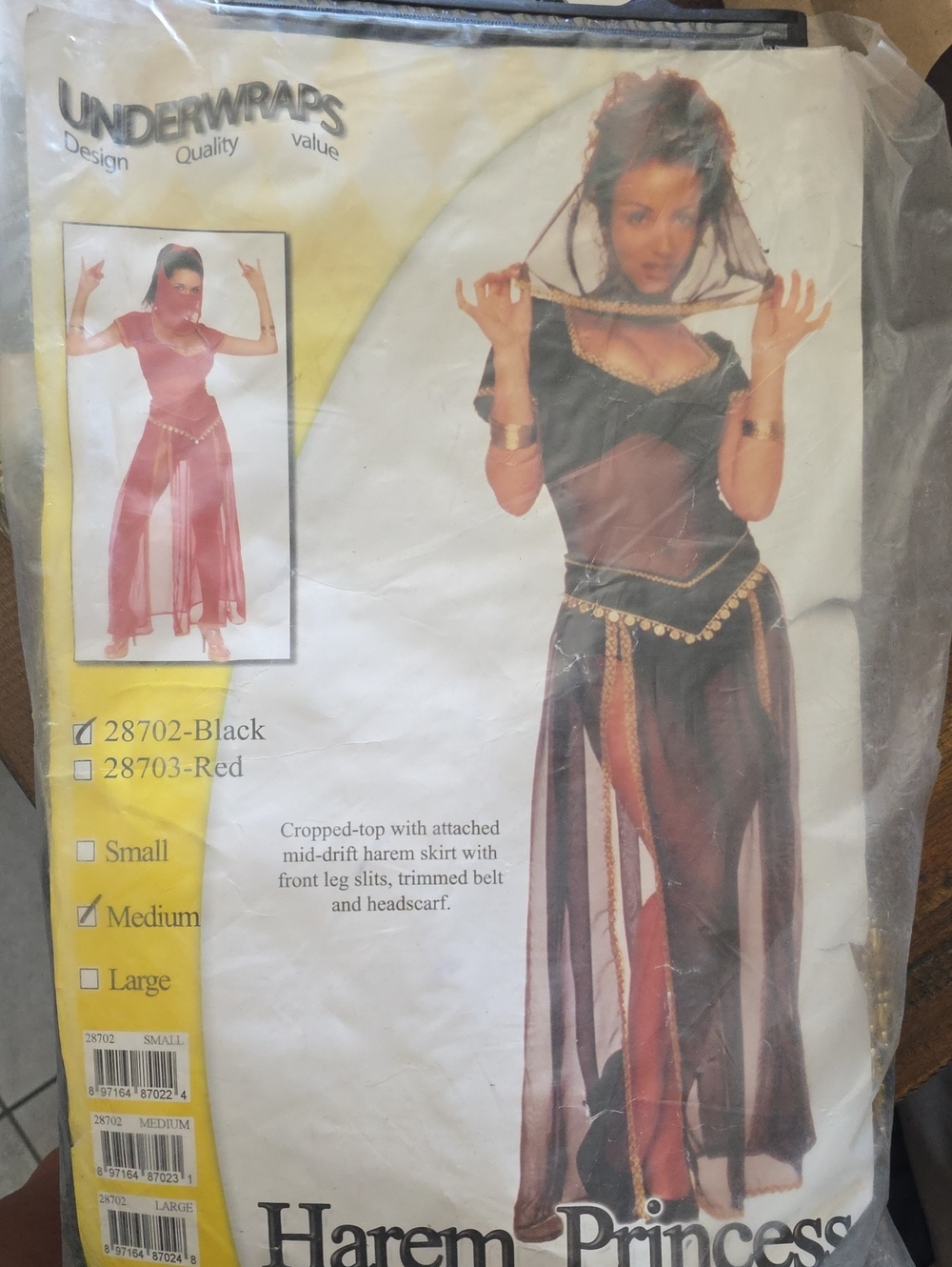 Harem Princess Sheer Maxi Dress - Black & Red